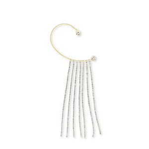 Eco-brass&reg; metaal oorbellen ear cuff met strass Gold-crystal