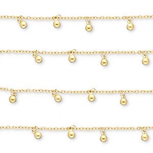 Roestvrij stalen (RVS) Stainless steel onderdelen jasseron met bollen Gold