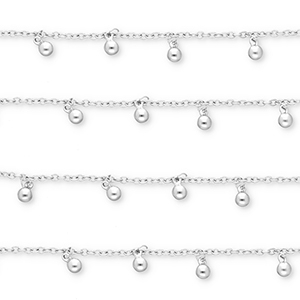 Roestvrij stalen (RVS) Stainless steel onderdelen jasseron met bollen Silver