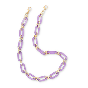 Trendy telefoonkoord van acryl Lavender purple-gold