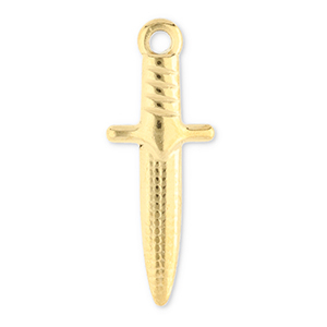 Roestvrij stalen (RVS) Stainless steel bedels dolk Gold