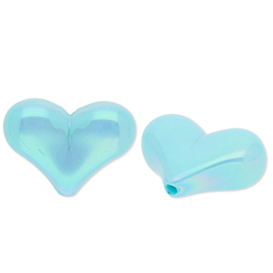Acryl kralen hart Blue-AB coating