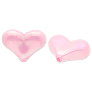 Acryl kralen hart Light pink-AB coating