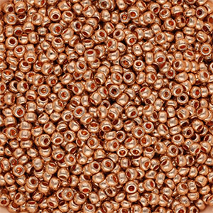 Preciosa rocailles 8/0 Metallic rose gold