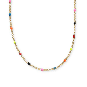 Roestvrij stalen (RVS) Stainless steel kettingen Neon multicolour-gold