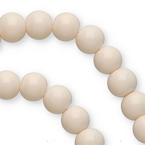 6 mm glaskralen opaque Light cream peach
