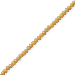 Top Facet kralen 4x3mm disc Light brown-pearl shine coating