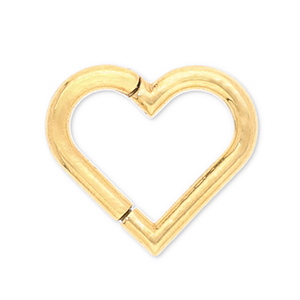 Roestvrij stalen (RVS) Stainless steel oorpiercing clicker hart Gold
