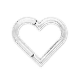 Roestvrij stalen (RVS) Stainless steel oorpiercing clicker hart Silver