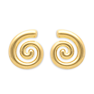 Roestvrij stalen (RVS) Stainless steel oorbellen  /  oorstekers spiraal Gold