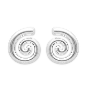 Roestvrij stalen (RVS) Stainless steel oorbellen / oorstekers spiraal Silver