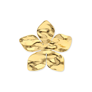 Roestvrij stalen (RVS) Stainless steel ringen bloem Gold