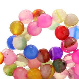 Natuursteen kralen facet geslepen 8mm Multicolor