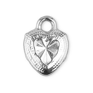 Roestvrij stalen (RVS) Stainless steel bedels hart Silver