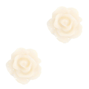 Roosjes kralen 10mm Vanilla ice white