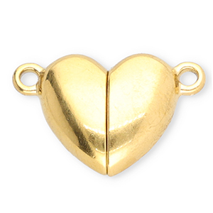 Roestvrij stalen (RVS) stainless steel onderdelen magneetsluiting hart Gold