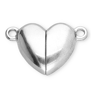 Roestvrij stalen (RVS) stainless steel onderdelen magneetsluiting hart Silver