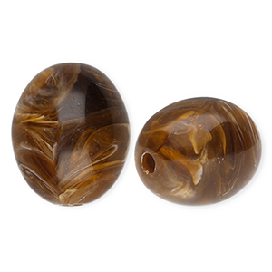 Acryl kralen ovaal Brown-marble