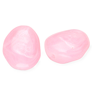 Acryl kralen ei-vormig Pink-marble