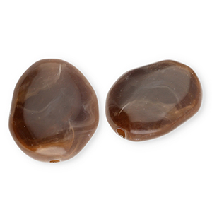 Acryl kralen ei-vormig Brown-marble
