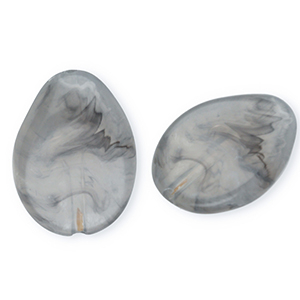 Acryl kralen druppel Grey-marble