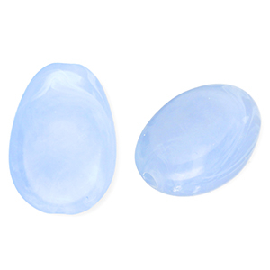 Acryl kralen ovaal Blue-marble