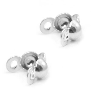 925 Zilver onderdelen knijpkraal verberger 3mm met oog Zilver