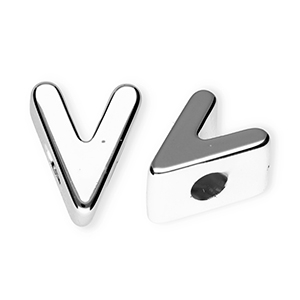 Letterkralen van acryl letter V Silver