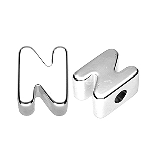 Letterkralen van acryl letter N Silver