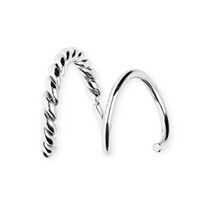 BY31&reg; Roestvrij stalen (RVS) Stainless steel oorbellen / spiraal oorbellen twisted Silver