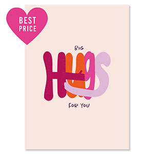 BY31&reg; Sieraden kaartjes "Big hugs for you" Light pink-magenta pink-orange-lilac purple