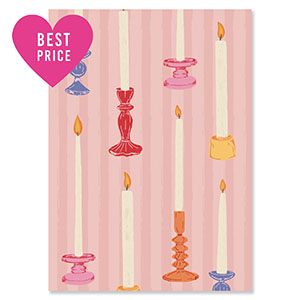 BY31&reg; Sieraden kaartjes kaarsen Pink-off white-ochre yellow