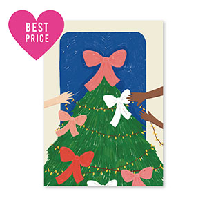 Sieraden kaartjes kerstboom Green-blue-pink