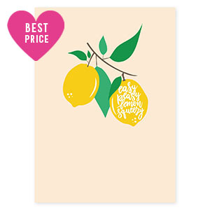 Sieraden kaartjes "Easy peasy lemon squeezy" Beige-yellow