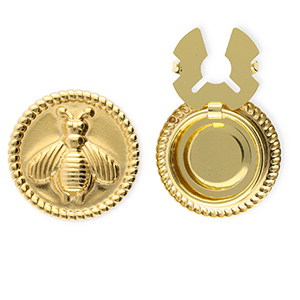 Roestvrij stalen (RVS) Stainless steel button covers rond met bij Gold