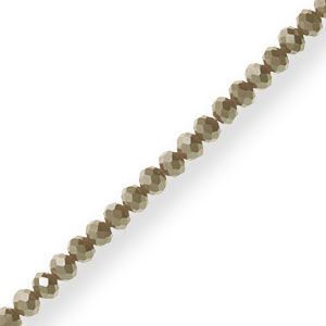 Top Facet kralen 4x3mm disc Olive green-pearl shine coating
