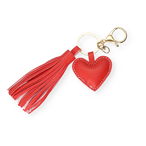 Sleutelhangers hart met kwast Red-gold