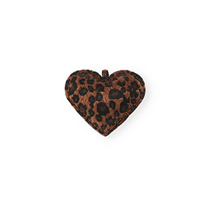 Statement hangers hart met luipaardprint Dark brown-black