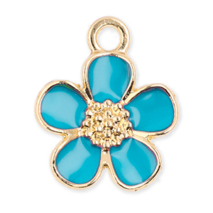 Bedels metaal bloem Gold-blue