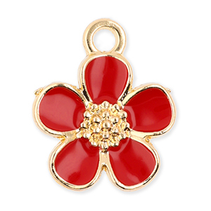 Bedels metaal bloem Gold-red