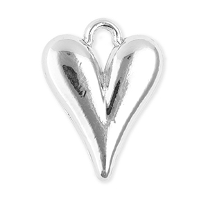 Bedels metaal hart Silver
