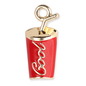 Bedels metaal beker "Cool" Gold-red