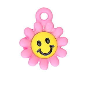 Bedels metaal bloem Pink-yellow