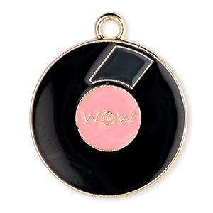 Bedels metaal LP "Wow" Gold-black-pink