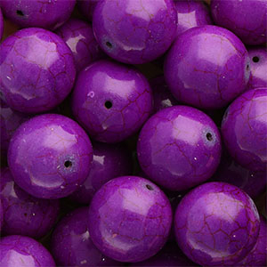 Kralen keramiek 20mm Aubergine purple