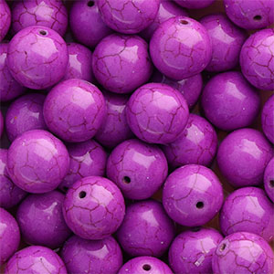Kralen keramiek 16mm Purple