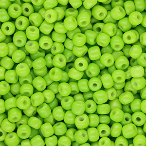 Glaskralen Rocailles 6/0 (4mm) Lime green