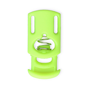 Gekleurde onderdelen koordstopper rechthoek Neon green
