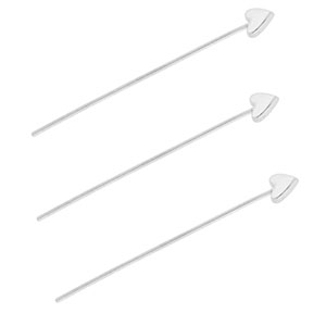BY31&reg; Roestvrij stalen (RVS) Stainless steel onderdelen nietstiften met hart 35mm Silver