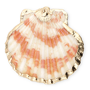 Schelp hangers specials Sint Jacobsschelp Dark pink-gold